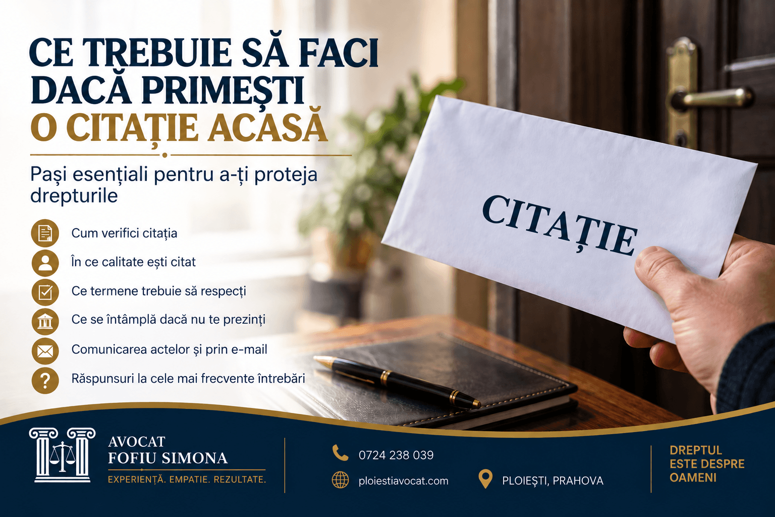 Ce trebuie să faci dacă primești o citație acasă