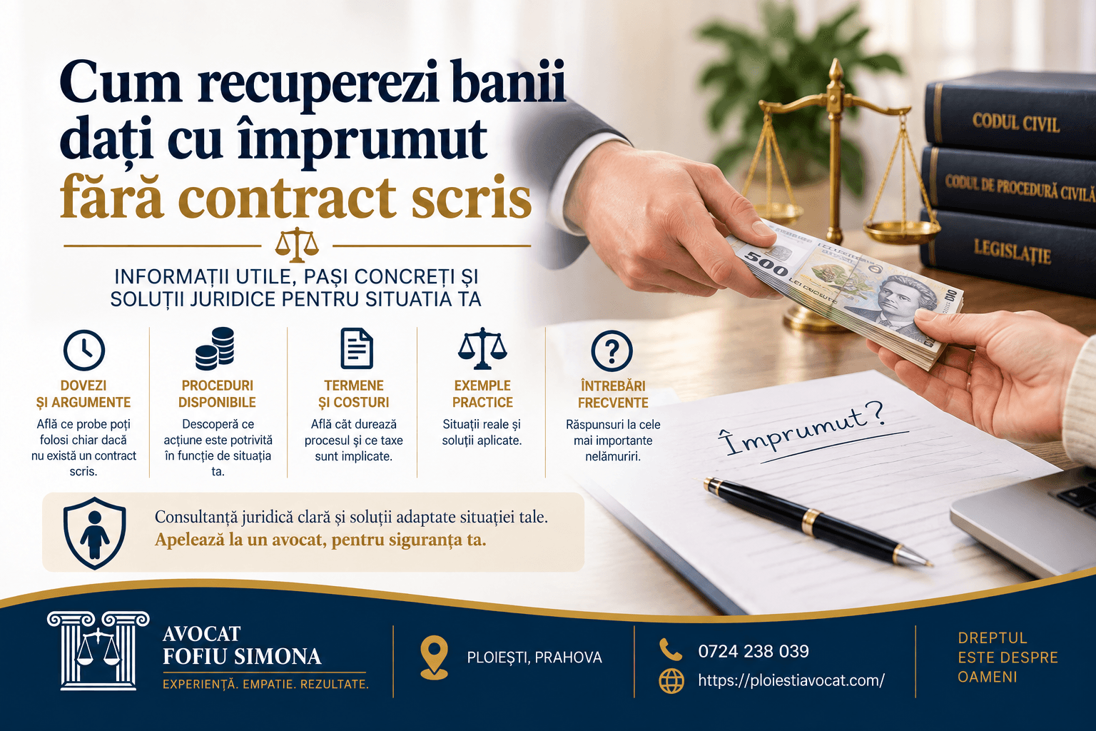 Cum recuperezi banii dați cu împrumut fără contract scris