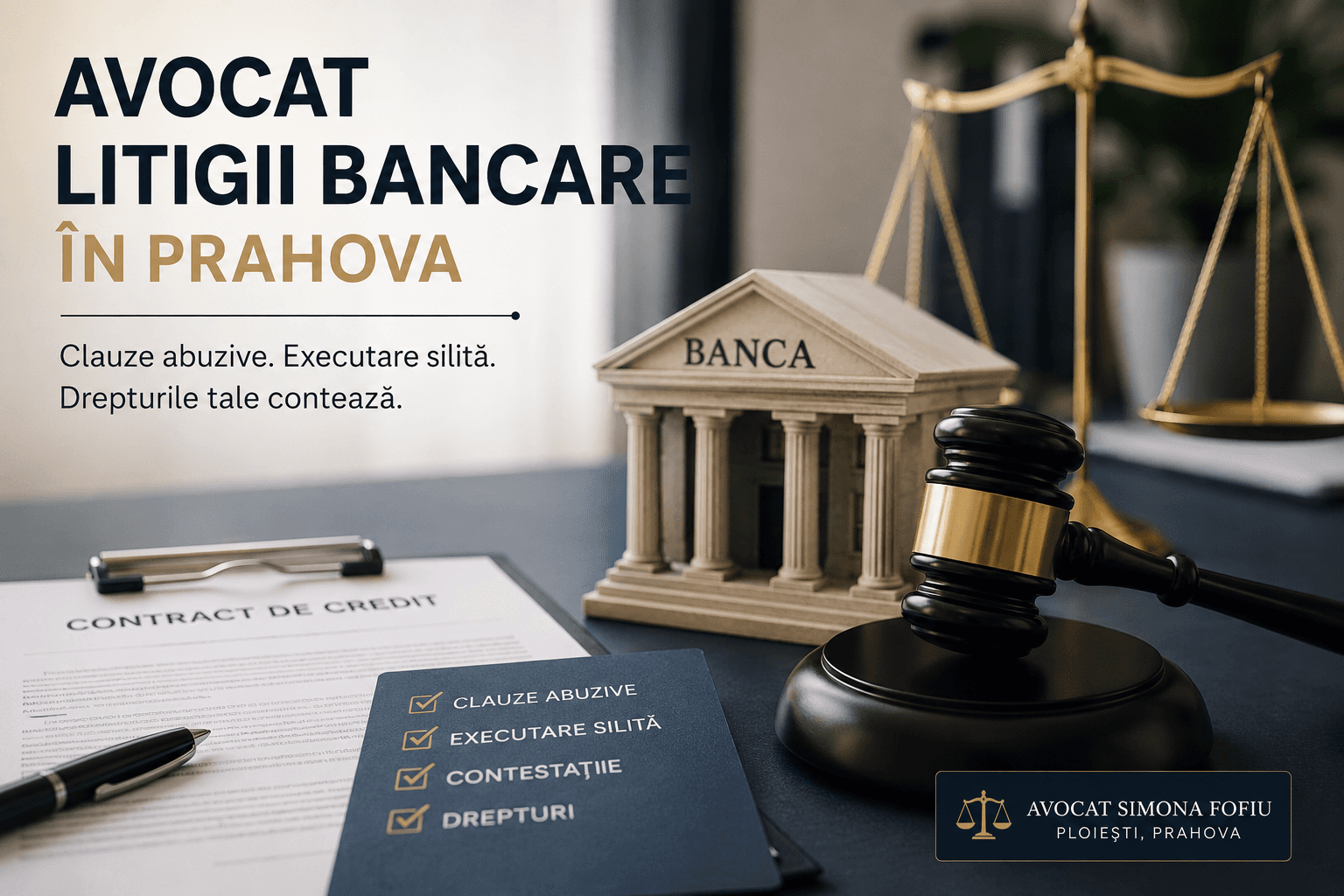 Avocat litigii bancare Ploiești – executare silită și contracte de credit