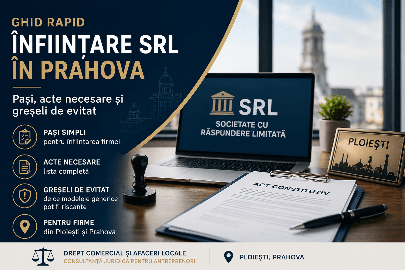 Ghid rapid de înființare SRL în Prahova: pași, acte și greșeli de evitat