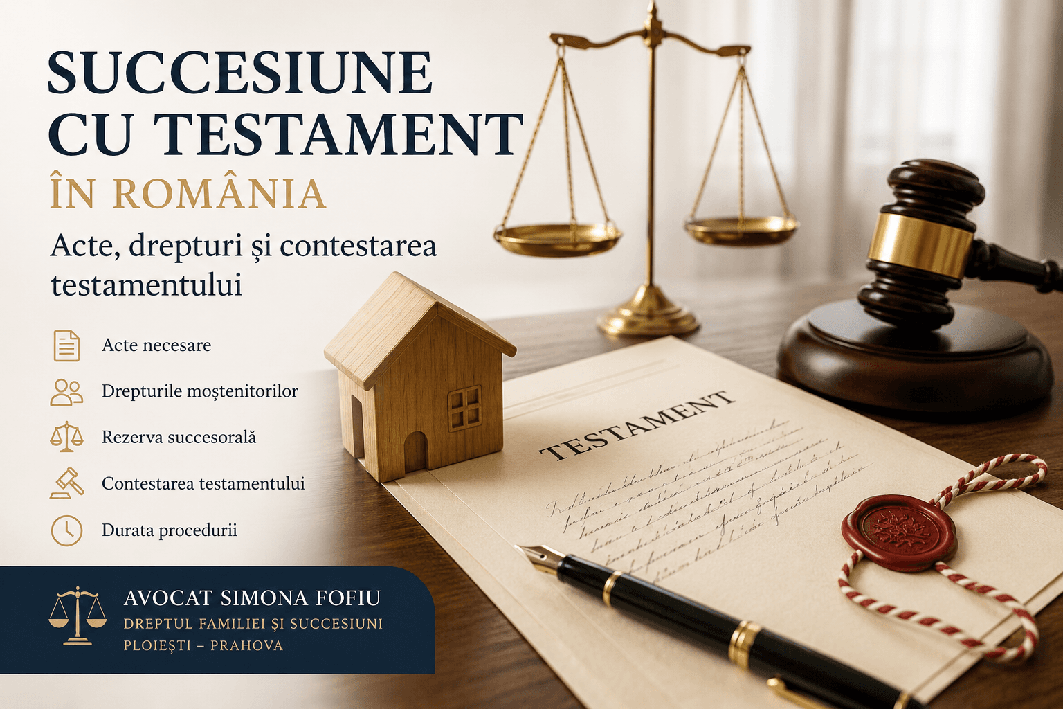 Succesiune cu testament în România: acte, drepturi și contestarea testamentului