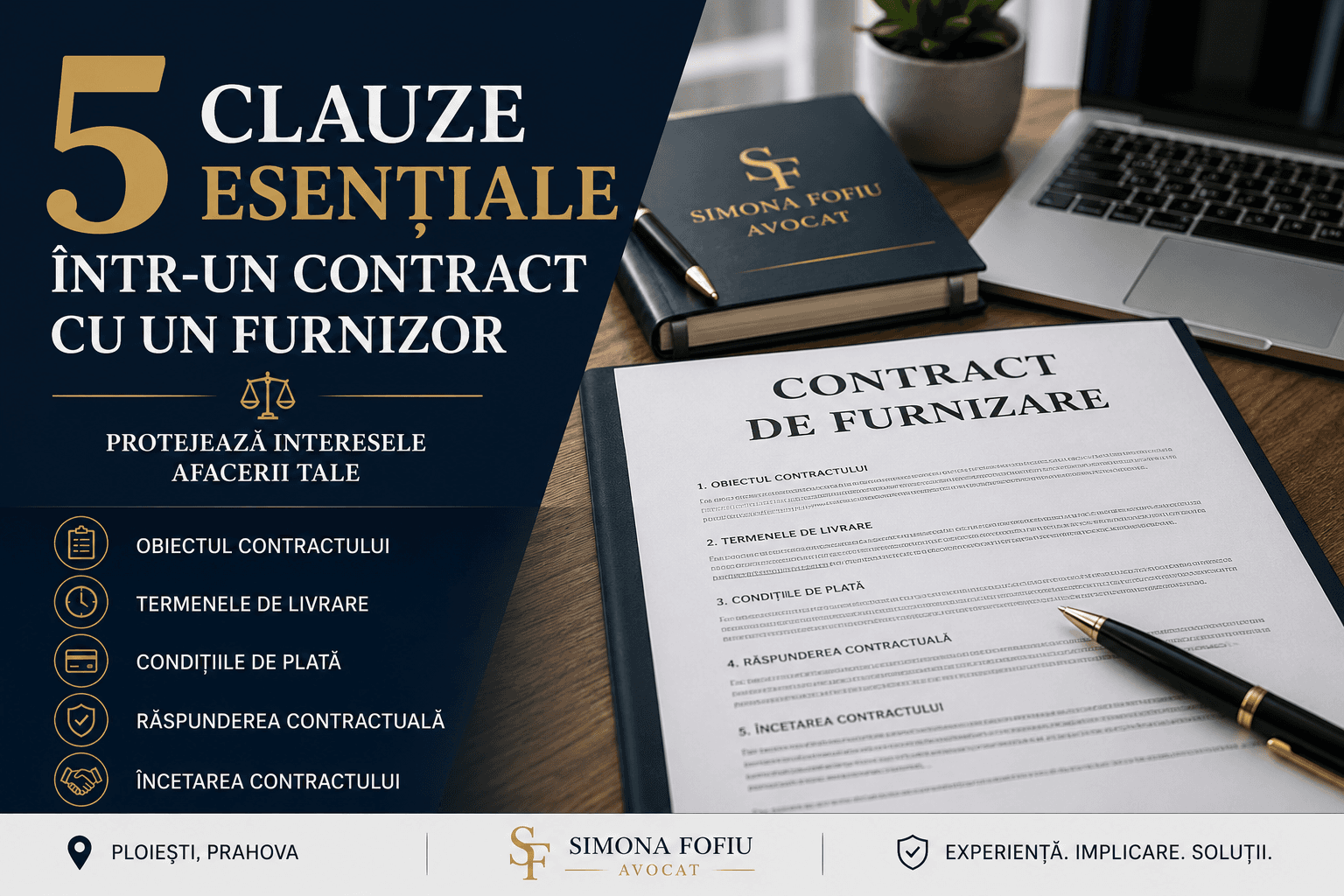 5 clauze esențiale într-un contract cu un furnizor